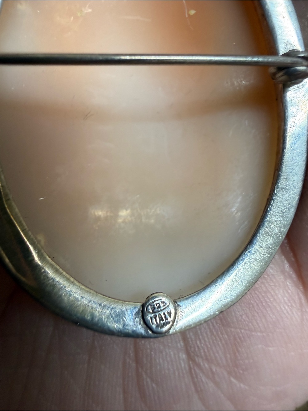 Vintage-Inspired White Cameo Pendant Necklace - Sterling Silver Chain - Picture 4 of 5